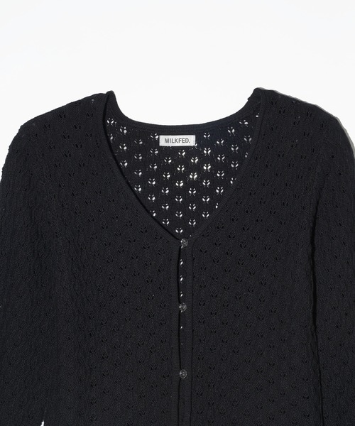MILKFED.(ミルクフェド)の「SCALLOP HEM KNIT CARDIGAN(カーディガン/ボレロ・レディース・アッシュ/ブラック/ネイビー・ONE SIZE)」の12枚目の写真