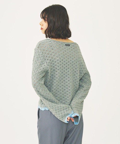 MILKFED.(ミルクフェド)の「SCALLOP HEM KNIT CARDIGAN(カーディガン/ボレロ・レディース・アッシュ/ブラック/ネイビー・ONE SIZE)」の9枚目の写真
