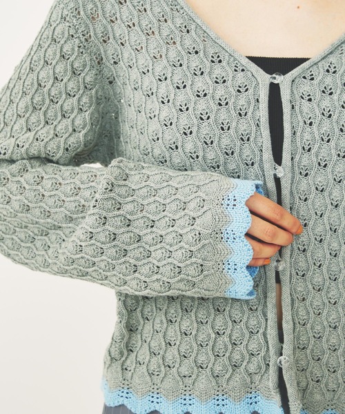 MILKFED.(ミルクフェド)の「SCALLOP HEM KNIT CARDIGAN(カーディガン/ボレロ・レディース・アッシュ/ブラック/ネイビー・ONE SIZE)」の11枚目の写真