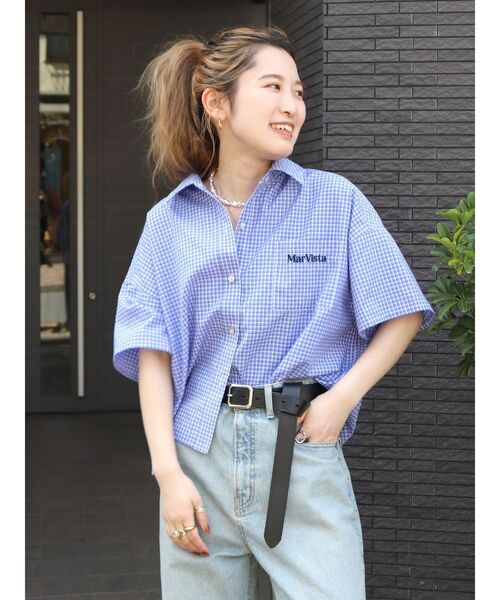 Ungrid（アングリッド）の「ハーフスリーブエンブロイダリーシャツ（シャツ/ブラウス・レディース・ブラック/スカイブルー/ブルー・FREE）」の5枚目の写真