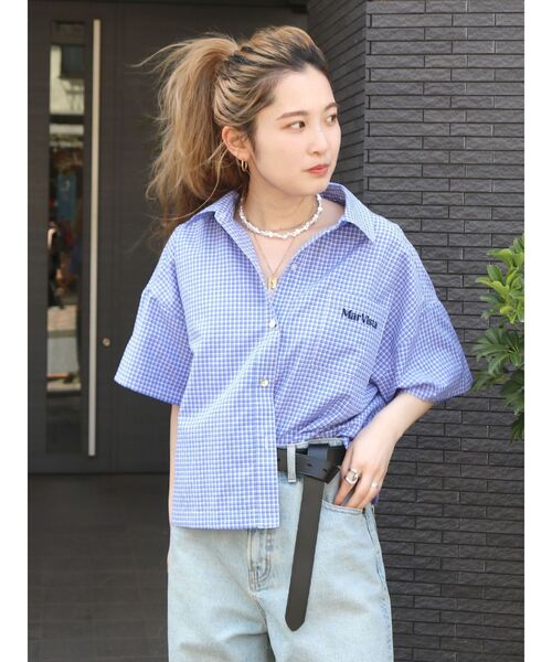 Ungrid（アングリッド）の「ハーフスリーブエンブロイダリーシャツ（シャツ/ブラウス・レディース・ブラック/スカイブルー/ブルー・FREE）」の12枚目の写真