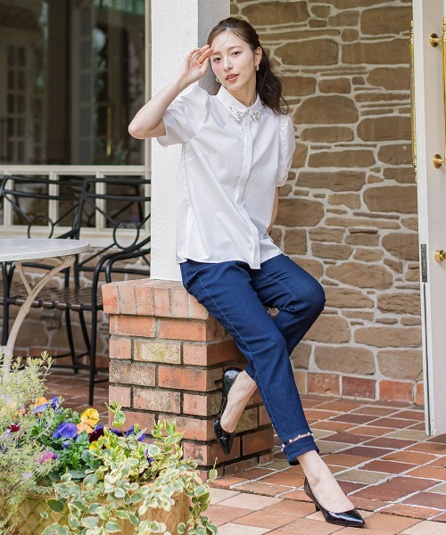 「QUEENS COURT」 半袖ブラウス M ピンク レディース QUEENS COURTのシャツ/ブラウスの商品一覧|レディース