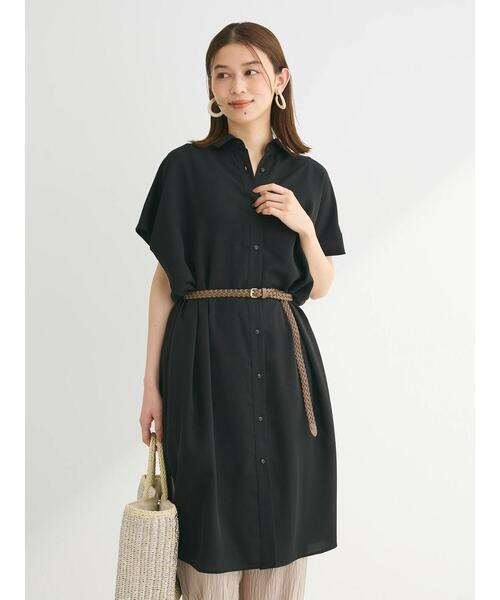 Green　Parks（グリーンパークス）の「SET2点　合皮ベルト+ミディシャツワンピース（シャツワンピース・レディース・グリーン/オフホワイト/ブラウン/ブラック・FREE）」の11枚目の写真