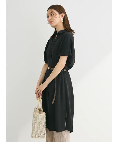 Green　Parks（グリーンパークス）の「SET2点　合皮ベルト+ミディシャツワンピース（シャツワンピース・レディース・グリーン/オフホワイト/ブラウン/ブラック・FREE）」の12枚目の写真