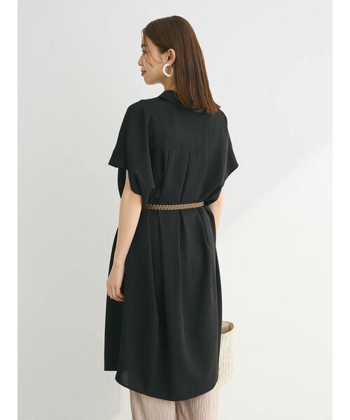 Green　Parks（グリーンパークス）の「SET2点　合皮ベルト+ミディシャツワンピース（シャツワンピース・レディース・グリーン/オフホワイト/ブラウン/ブラック・FREE）」の13枚目の写真