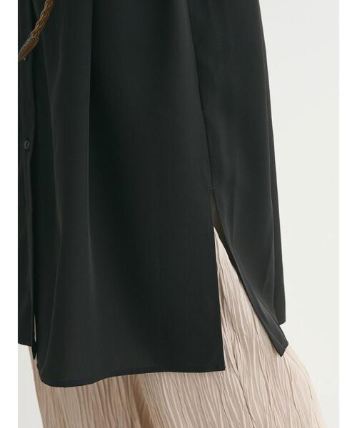 Green　Parks（グリーンパークス）の「SET2点　合皮ベルト+ミディシャツワンピース（シャツワンピース・レディース・グリーン/オフホワイト/ブラウン/ブラック・FREE）」の18枚目の写真