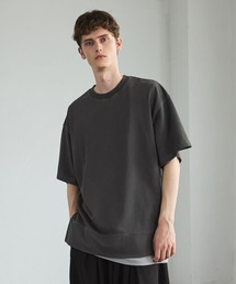 サイドスリット裏毛スウェット ピグメントスウェットTシャツ