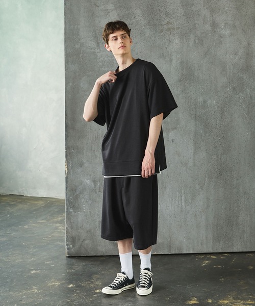 CTHY（シティ）の「サイドスリット裏毛スウェット ピグメントスウェットTシャツ（Tシャツ/カットソー・メンズ・ブラック系2/ブラック系・XL/L/M/S）」の16枚目の写真