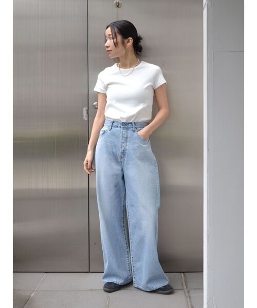 Ungrid(アングリッド)の「カラーフィットTee(Tシャツ/カットソー・レディース・ピンク/オフホワイト/ブラック/グリーン・FREE)」の6枚目の写真