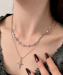 .KOM | A'GEM/9 × .kom 『KANSAI STUDIO/カンサイスタジオ』 2連クロスネックレス(ネックレス)