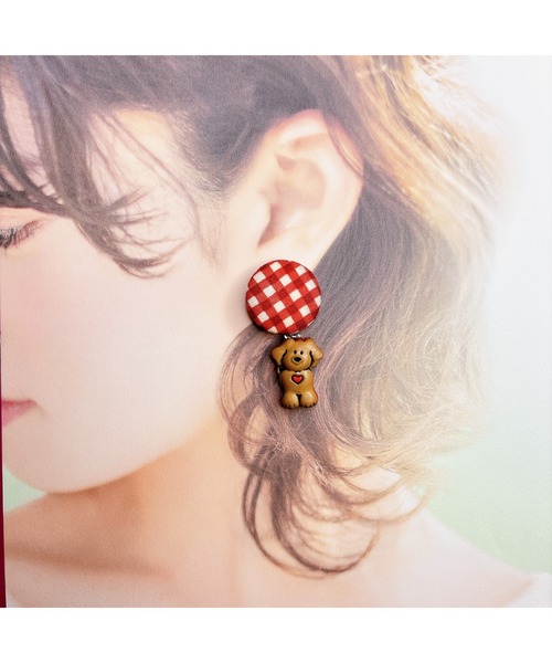 Eighteen】ギンガムチェック柄ワンコピアス(MA)（ピアス（両耳用