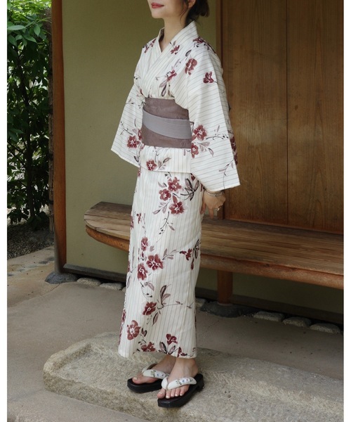 新品未使用　ジュメロ 【セパレート】jm suisai yukata ブルー セール】【4点セット】1人で着られる浴衣 - jm suisai yukata