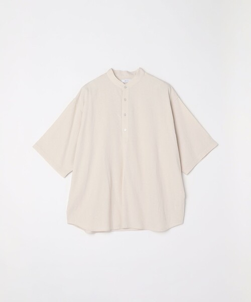 SHIPS any: ピュアリネン バンド スキッパー ハーフスリーブ