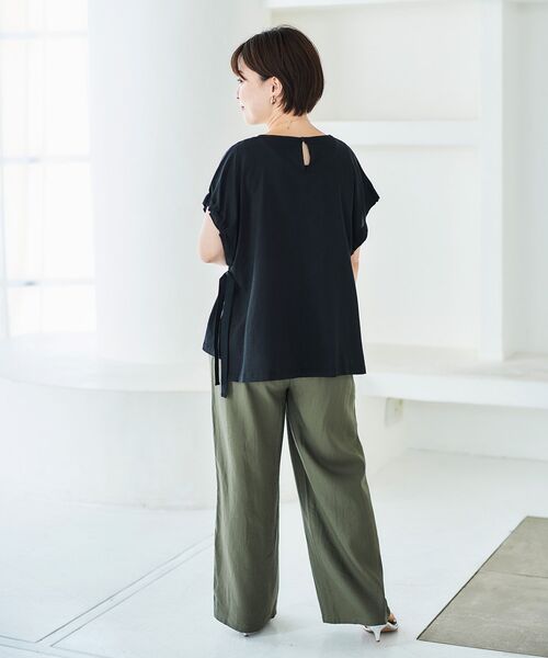 le.coeur blanc（ルクールブラン）の「《WEB限定アイテム》レーヨン麻袖ギャザーブラウス（シャツ/ブラウス・レディース・ブラック/オフホワイト/ベージュ・38）」の19枚目の写真