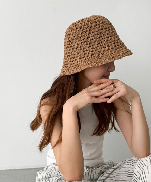 CANAL JEAN（キャナルジーン）の「El mar　メッシュバケットハット（ハット・レディース・クリーム/ブラック/ベージュ・ONE SIZE）」の3枚目の写真