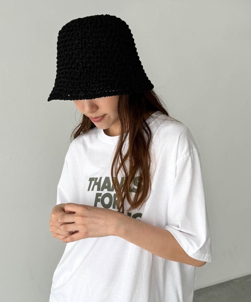 CANAL JEAN（キャナルジーン）の「El mar　メッシュバケットハット（ハット・レディース・クリーム/ブラック/ベージュ・ONE SIZE）」の2枚目の写真