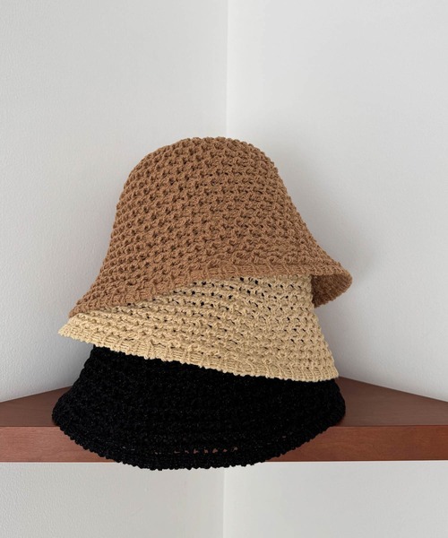 CANAL JEAN（キャナルジーン）の「El mar　メッシュバケットハット（ハット・レディース・クリーム/ブラック/ベージュ・ONE SIZE）」の4枚目の写真