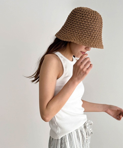 CANAL JEAN（キャナルジーン）の「El mar　メッシュバケットハット（ハット・レディース・クリーム/ブラック/ベージュ・ONE SIZE）」の6枚目の写真