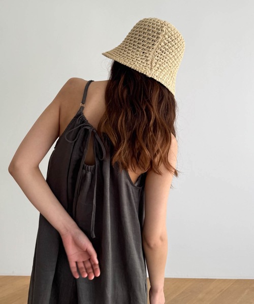 CANAL JEAN（キャナルジーン）の「El mar　メッシュバケットハット（ハット・レディース・クリーム/ブラック/ベージュ・ONE SIZE）」の9枚目の写真
