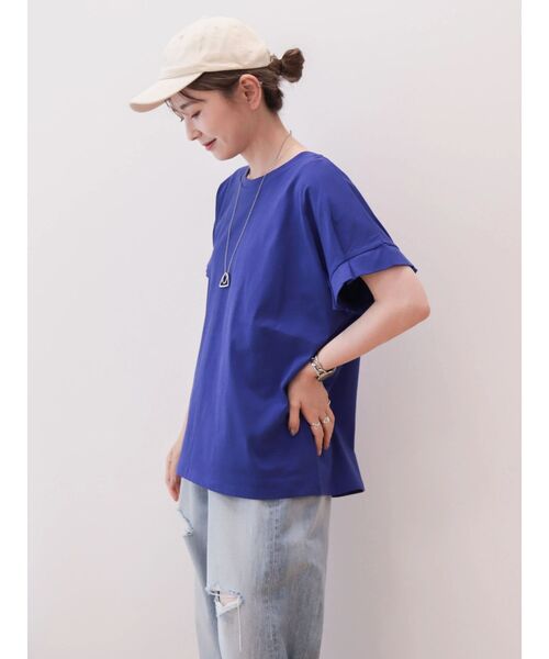 AMERICAN HOLIC(アメリカンホリック)の「接触冷感袖タックカットプルオーバー(Tシャツ/カットソー・レディース・オフホワイト/ブラック/マスタード/パープル/グリーン・M/L)」の8枚目の写真