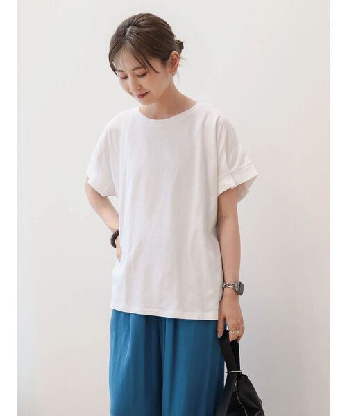 AMERICAN HOLIC(アメリカンホリック)の「接触冷感袖タックカットプルオーバー(Tシャツ/カットソー・レディース・オフホワイト/ブラック/マスタード/パープル/グリーン・M/L)」の14枚目の写真