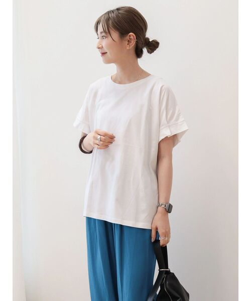 AMERICAN HOLIC(アメリカンホリック)の「接触冷感袖タックカットプルオーバー(Tシャツ/カットソー・レディース・オフホワイト/ブラック/マスタード/パープル/グリーン・M/L)」の15枚目の写真