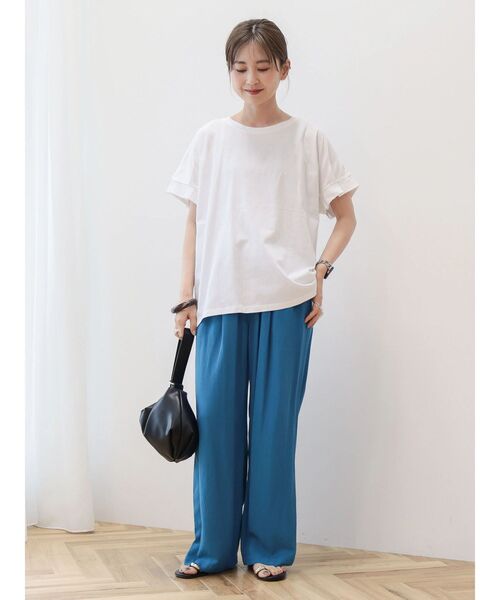 AMERICAN HOLIC(アメリカンホリック)の「接触冷感袖タックカットプルオーバー(Tシャツ/カットソー・レディース・オフホワイト/ブラック/マスタード/パープル/グリーン・M/L)」の18枚目の写真