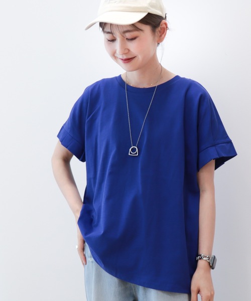 AMERICAN HOLIC(アメリカンホリック)の「接触冷感袖タックカットプルオーバー(Tシャツ/カットソー・レディース・オフホワイト/ブラック/マスタード/パープル/グリーン・M/L)」の4枚目の写真