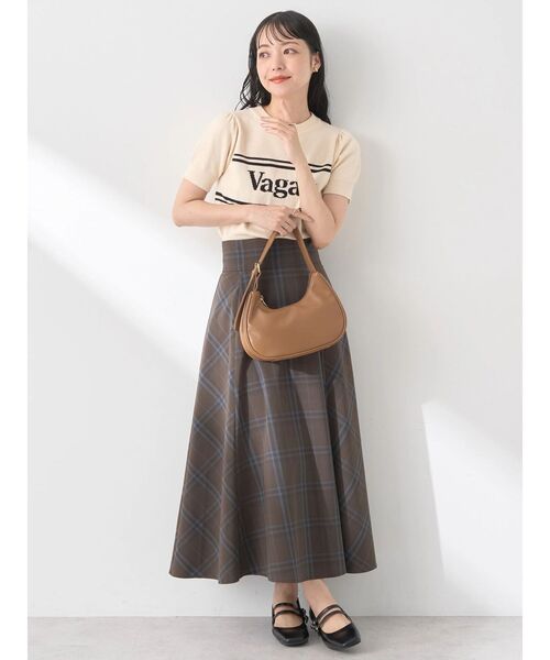 earth music&ecology（アースミュージックアンドエコロジー）の「バックレースアップチェックスカート（スカート・レディース・ネイビー/ボルドー/ブラウン・S/M）」の8枚目の写真