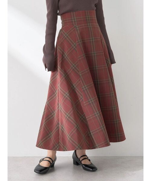 earth music&ecology（アースミュージックアンドエコロジー）の「バックレースアップチェックスカート（スカート・レディース・ネイビー/ボルドー/ブラウン・S/M）」の11枚目の写真