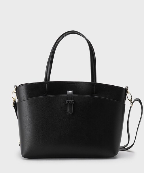 OPAQUE.CLIP(オペークドットクリップ)の「【2WAY】フロントベルトミドルトートバッグ(トートバッグ・レディース・ベージュ/アイボリー/ブラック・00)」の2枚目の写真