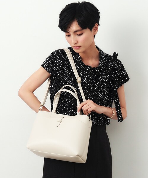  peak Softwill ミドルトートバッグ 3colors 2WAY】バイカラー3層ミドルトートバッグ