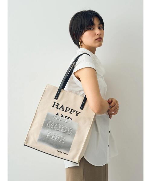 YECCA VECCA(イェッカヴェッカ)の「3D-Mixプリントトートバッグ(トートバッグ・レディース・アイボリー・FREE)」の3枚目の写真