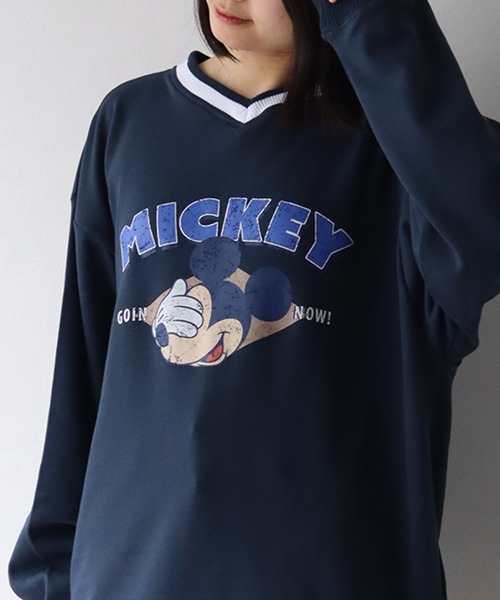セール】【Disney/ディズニー】ミッキーマウス アートワーク 裏毛 衿