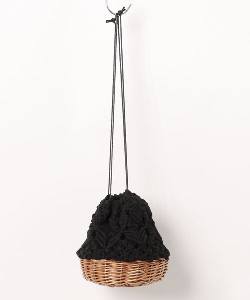 and it_（アンドイット）の「柳×紐編み巾着ミニバッグ（かごバッグ・レディース・アイボリー/ブラック・FREE）」の10枚目の写真