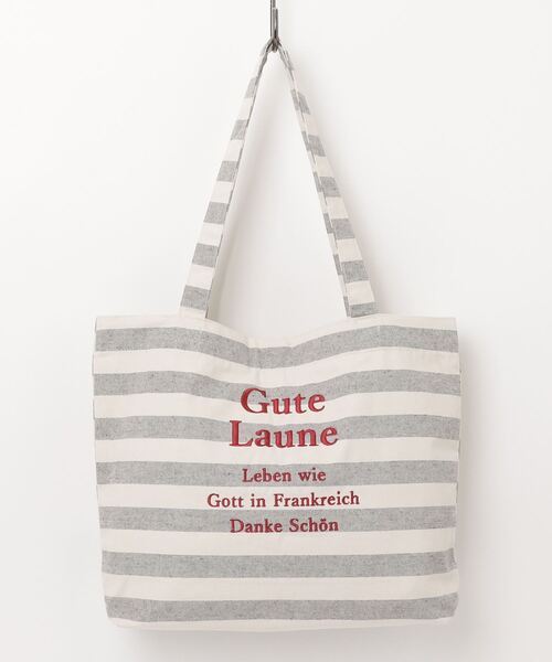 Per sist ence(パーシエンス)の「ロゴ刺繍ラージトート(トートバッグ・レディース・ストライプ/チェック/ブラック/アイボリー/インディゴブルー/カーキ/グレー/ネイビー系/ブラック系・FREE)」の4枚目の写真