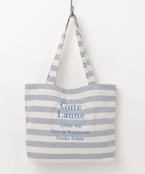 Per sist ence(パーシエンス)の「ロゴ刺繍ラージトート(トートバッグ・レディース・ストライプ/チェック/ブラック/アイボリー/インディゴブルー/カーキ/グレー/ネイビー系/ブラック系・FREE)」の8枚目の写真