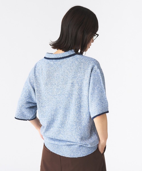 Adoon plain（アドーンプレーン）の「メランジスキッパーポロシャツ（ポロシャツ・メンズ・ライトブルー/チャコールグレー・MEDIUM/LARGE）」の20枚目の写真