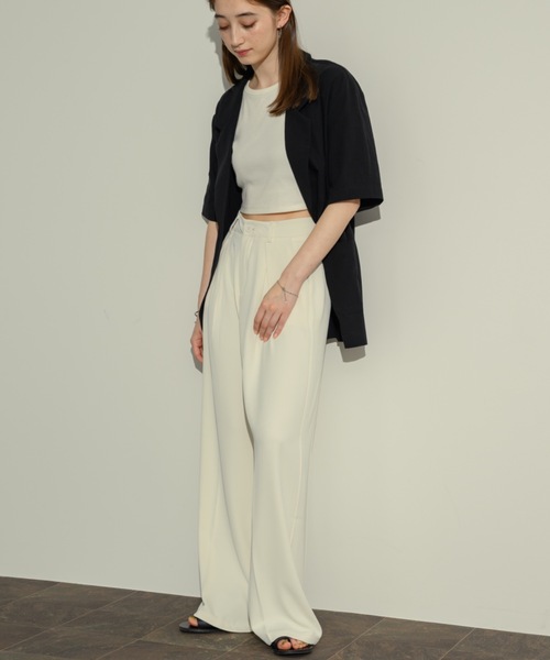 NEUNA（ヌナ）の「クロスタックパンツ（スラックス・レディース・ベージュ/ブラック/ホワイト・MEDIUM/SMALL）」の14枚目の写真