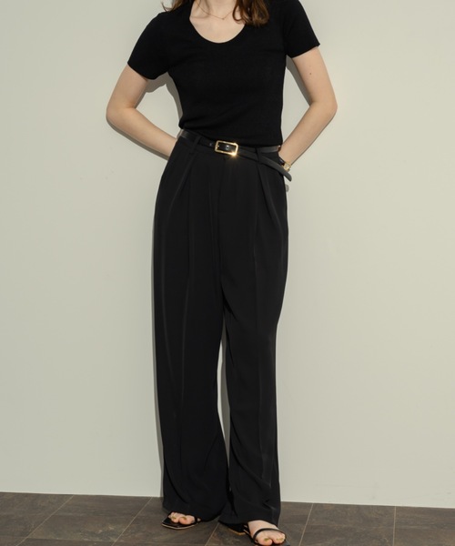 NEUNA（ヌナ）の「クロスタックパンツ（スラックス・レディース・ベージュ/ブラック/ホワイト・MEDIUM/SMALL）」の8枚目の写真