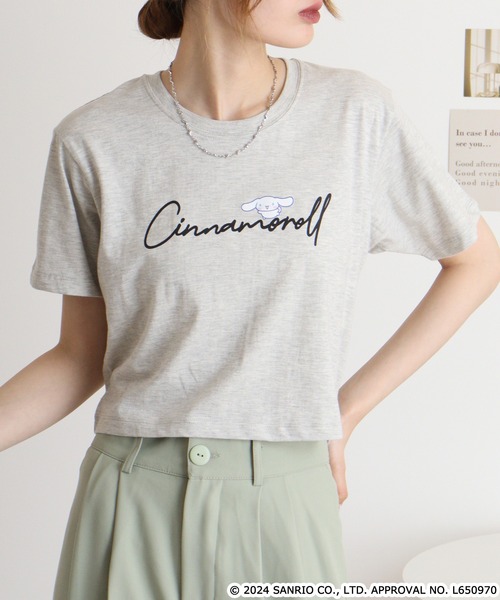 sanrio(サンリオ)の「サンリオキャラクターズ ワイド巾ショート丈Tシャツ(Tシャツ/カットソー・レディース・ブラック/オートミール/ネイビー/チャコール/ホワイト/アイボリー・M/L/LL)」の7枚目の写真