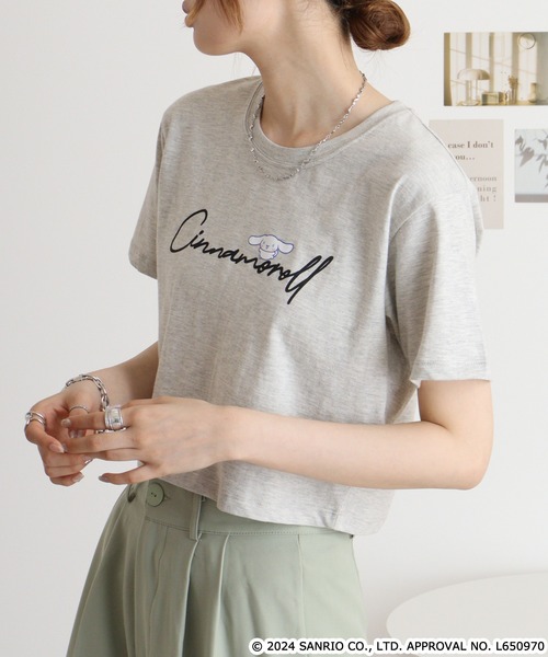 sanrio(サンリオ)の「サンリオキャラクターズ ワイド巾ショート丈Tシャツ(Tシャツ/カットソー・レディース・ブラック/オートミール/ネイビー/チャコール/ホワイト/アイボリー・M/L/LL)」の21枚目の写真