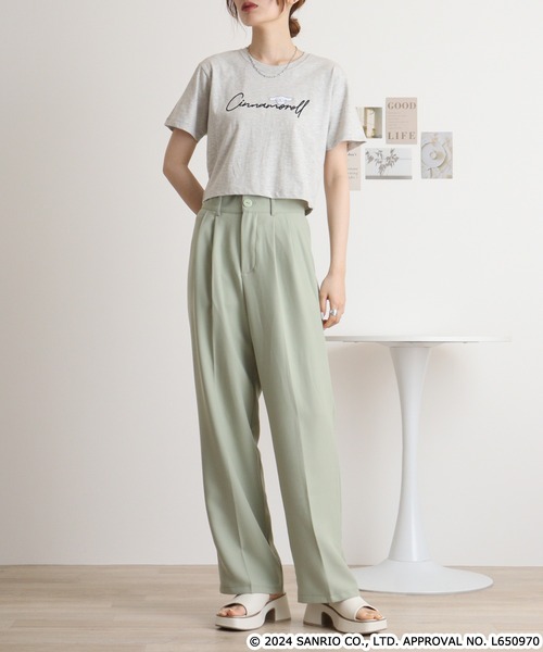 sanrio(サンリオ)の「サンリオキャラクターズ ワイド巾ショート丈Tシャツ(Tシャツ/カットソー・レディース・ブラック/オートミール/ネイビー/チャコール/ホワイト/アイボリー・M/L/LL)」の20枚目の写真
