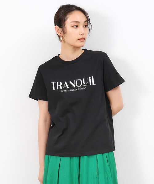 OPAQUE.CLIP(オペークドットクリップ)の「◆ロゴプリントTシャツ【洗濯機洗い可】(Tシャツ/カットソー・レディース・ブラック/オレンジ系/ホワイト・40/38/36)」の4枚目の写真