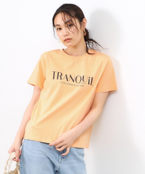 OPAQUE.CLIP(オペークドットクリップ)の「◆ロゴプリントTシャツ【洗濯機洗い可】(Tシャツ/カットソー・レディース・ブラック/オレンジ系/ホワイト・40/38/36)」の8枚目の写真