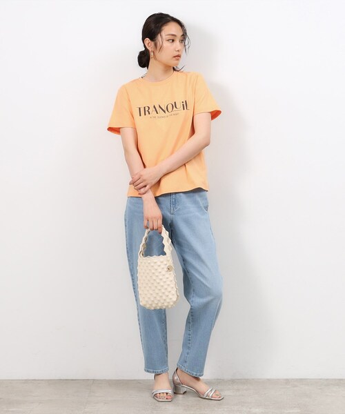 OPAQUE.CLIP(オペークドットクリップ)の「◆ロゴプリントTシャツ【洗濯機洗い可】(Tシャツ/カットソー・レディース・ブラック/オレンジ系/ホワイト・40/38/36)」の9枚目の写真