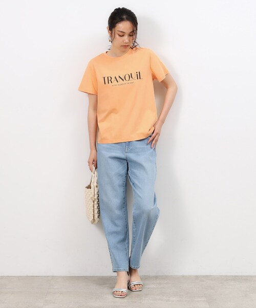 OPAQUE.CLIP(オペークドットクリップ)の「◆ロゴプリントTシャツ【洗濯機洗い可】(Tシャツ/カットソー・レディース・ブラック/オレンジ系/ホワイト・40/38/36)」の10枚目の写真