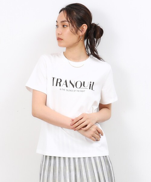 OPAQUE.CLIP(オペークドットクリップ)の「◆ロゴプリントTシャツ【洗濯機洗い可】(Tシャツ/カットソー・レディース・ブラック/オレンジ系/ホワイト・40/38/36)」の12枚目の写真