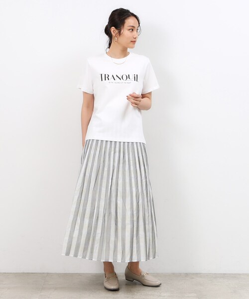 OPAQUE.CLIP(オペークドットクリップ)の「◆ロゴプリントTシャツ【洗濯機洗い可】(Tシャツ/カットソー・レディース・ブラック/オレンジ系/ホワイト・40/38/36)」の14枚目の写真