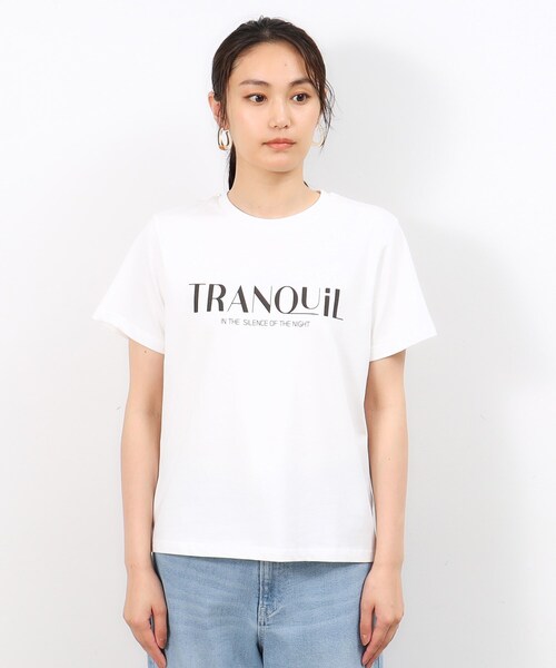 OPAQUE.CLIP(オペークドットクリップ)の「◆ロゴプリントTシャツ【洗濯機洗い可】(Tシャツ/カットソー・レディース・ブラック/オレンジ系/ホワイト・40/38/36)」の16枚目の写真